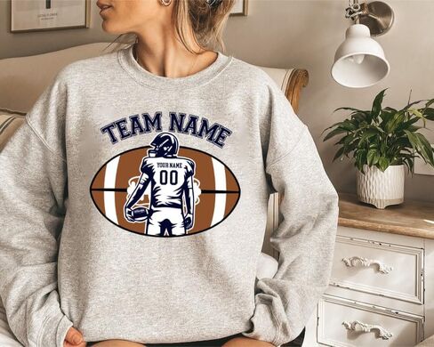 Personalized Women's Football Mom Shirt & Sweatshirt in Kuwait