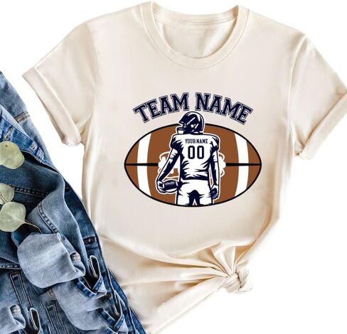 Personalized Women's Football Mom Shirt & Sweatshirt in Kuwait
