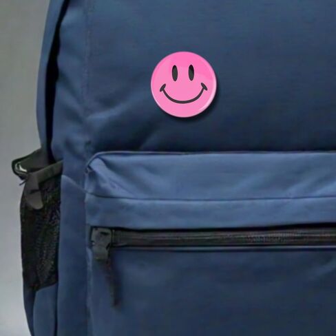 Smiley Face Pinback Buttons – Classic Round Badge, Durable Metal with Secure Pinback, Ideal for Backpacks and Clothing – Emoji Novelty Pins for Parties, Giveaways and Everyday Wear, 1 Inch (25 Pack) in Saudi Arabia