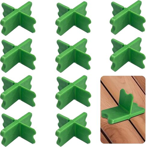 10 Pcs Deck Spacer Tool, 4 Thickness Deck Spacers1/16", 1/8", 3/16", 1/4", Durable ABS Plastic Deck Board Jig Spacers Clamp for Pressure Treated Composite Decking - Green in Saudi Arabia