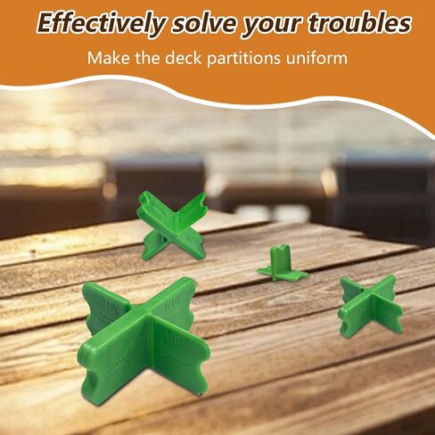 10 Pcs Deck Spacer Tool, 4 Thickness Deck Spacers1/16", 1/8", 3/16", 1/4", Durable ABS Plastic Deck Board Jig Spacers Clamp for Pressure Treated Composite Decking - Green in Saudi Arabia