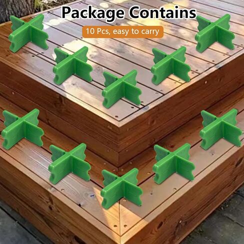 10 Pcs Deck Spacer Tool, 4 Thickness Deck Spacers1/16", 1/8", 3/16", 1/4", Durable ABS Plastic Deck Board Jig Spacers Clamp for Pressure Treated Composite Decking - Green in Saudi Arabia