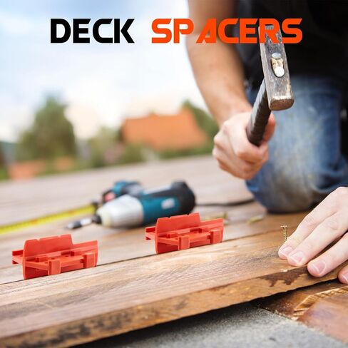 4 Pcs Deck Spacers 1/8" and 3/16" Spacer Edges Deck Board Spacing Tool Orange for Pressure Treated, Composite, PVC, Plank, Hardwood Decking Tool in Saudi Arabia