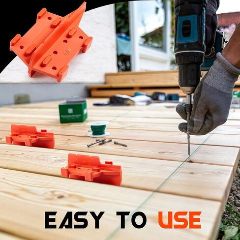 4 Pcs Deck Spacers 1/8" and 3/16" Spacer Edges Deck Board Spacing Tool Orange for Pressure Treated, Composite, PVC, Plank, Hardwood Decking Tool in Saudi Arabia