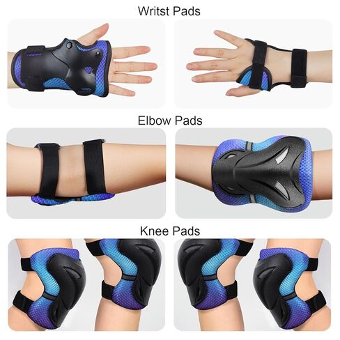 منصات الركبة والكوع القابلة للتعديل مع حراس الرسغ للأعمار 3-6-معدات وقائية للتزلج ، ركوب الدراجات ، التزلج على الدوارة ، سكوتر ، BMX ، التزلج المضمّن in Kuwait