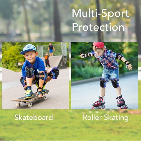منصات الركبة والكوع القابلة للتعديل مع حراس الرسغ للأعمار 3-6-معدات وقائية للتزلج ، ركوب الدراجات ، التزلج على الدوارة ، سكوتر ، BMX ، التزلج المضمّن in Kuwait