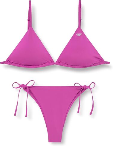 Emporio Armani Women's Classic Solid Colored Triangle Top and String Brazilian Bikini Set in Saudi Arabia