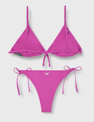 Emporio Armani Women's Classic Solid Colored Triangle Top and String Brazilian Bikini Set in Saudi Arabia