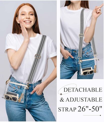 Lorbro Clear Purse for Women Stadium Approved, Clear Crossbody Shoulder Bag, Semi PU Crafted Material Chain Strap Transparent Bags for Concerts, Sports Event, Party in Saudi Arabia