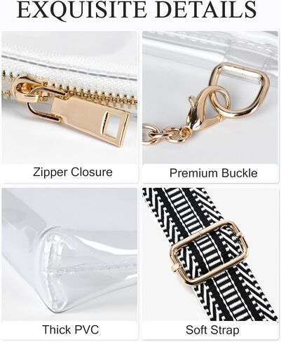 Lorbro Clear Purse for Women Stadium Approved, Clear Crossbody Shoulder Bag, Semi PU Crafted Material Chain Strap Transparent Bags for Concerts, Sports Event, Party in Saudi Arabia