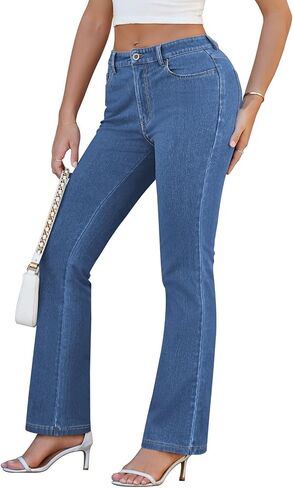 Pink Queen Women Bootcut Stretchy Jeans High Waisted Curvy Fit Trouser Pant in Saudi Arabia