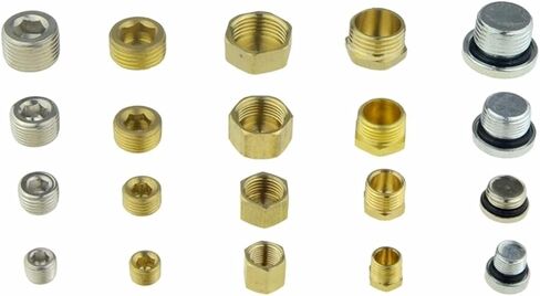 Plumbing end caps, 6pcs Internal Hex Head Socket End Cap, Brass/Iron G1/8 1/4 3/8 1/2 PT Male/Female Fitting Coupler(Plug Seal,3I8 Thread) in Saudi Arabia