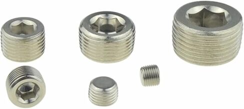 Plumbing end caps, 6pcs Internal Hex Head Socket End Cap, Brass/Iron G1/8 1/4 3/8 1/2 PT Male/Female Fitting Coupler(Plug Seal,3I8 Thread) in Saudi Arabia