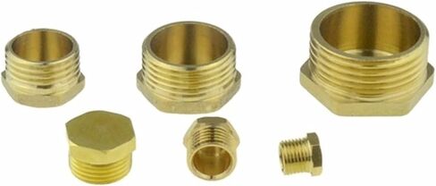 Plumbing end caps, 6pcs Internal Hex Head Socket End Cap, Brass/Iron G1/8 1/4 3/8 1/2 PT Male/Female Fitting Coupler(Plug Seal,3I8 Thread) in Saudi Arabia