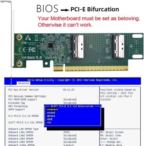 NFHK PCIE5.0 PCI-Express 8x إلى MCIO 8I MINI COOL EDGE IO SFF-TA-1016 VROC ADAPTER لبطاقة رسومات SSD MAINBOARD in Saudi Arabia