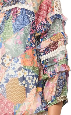John Mark Women's Mix Yarn Dye Stripe Button Front with Print Accent and Embroidery in Saudi Arabia