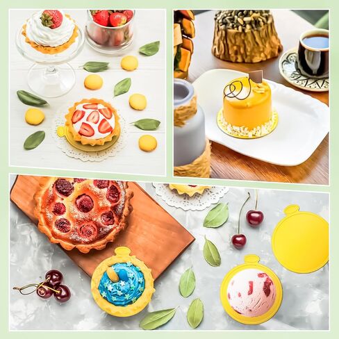 MOTBACH 200 PCS دائري من الورق المقوى الذهبي ، لوحات كعكة ميني جولة 3.5 بوصة ، قاعدة كعكة موس ، لوحة ورقة كعكة ، كرتون دائرة ، شاشة قاعدة كب كيك ، لوحة الحلوى in Saudi Arabia
