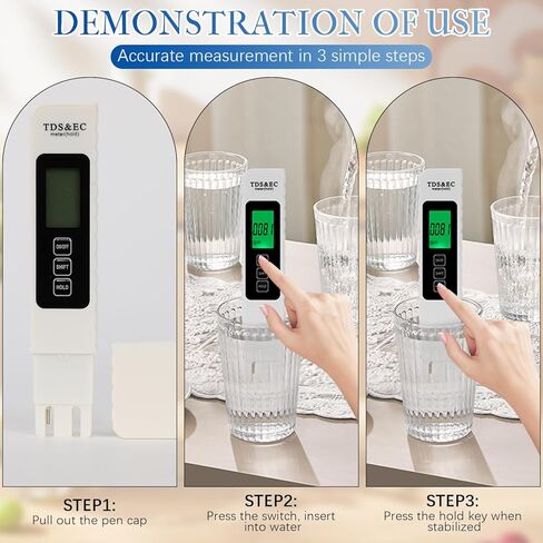 4 في 1 اختبار جودة المياه الرقمية ، 2025 Newtds/EC/درجة الحرارة （° C/° F） متر ، 0-9990 جزء في المليون ، اختبار المياه لمياه الشرب RO/DI Aquarium in Kuwait