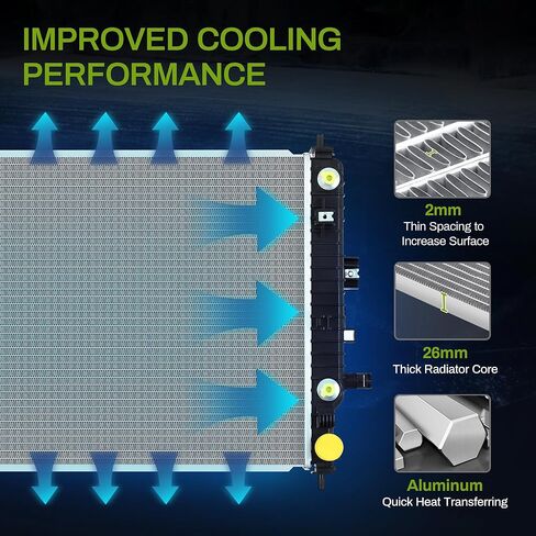 AUTOSAVER88 Radiator Compatible with 2012 2013 2014 2015 Chevrolet Camaro 3.6L V6 in Kuwait