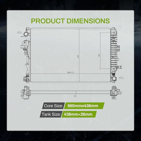 AUTOSAVER88 Radiator Compatible with 2012 2013 2014 2015 Chevrolet Camaro 3.6L V6 in Kuwait