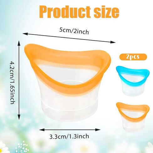 2pcs Eye Wash Cup Eye Wash Bath Kit Silicone Eyes Cleansing Cup for Eyes Rinse Portable eye Care Tool Cleaner for Quick Effective SoothingTired eyes Refresh Clean Dust Makeup Irritants in Kuwait