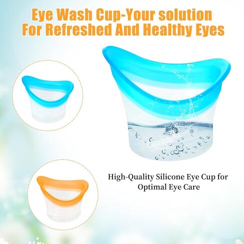 2pcs Eye Wash Cup Eye Wash Bath Kit Silicone Eyes Cleansing Cup for Eyes Rinse Portable eye Care Tool Cleaner for Quick Effective SoothingTired eyes Refresh Clean Dust Makeup Irritants in Kuwait