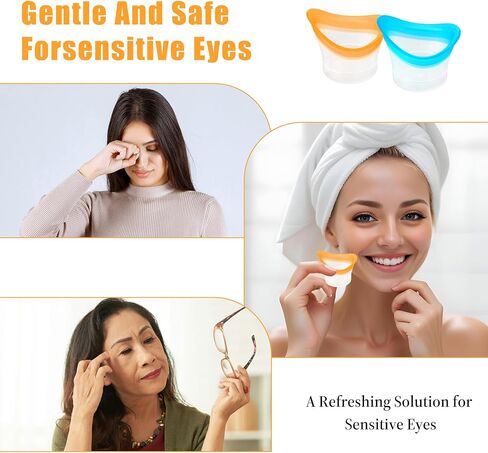 2pcs Eye Wash Cup Eye Wash Bath Kit Silicone Eyes Cleansing Cup for Eyes Rinse Portable eye Care Tool Cleaner for Quick Effective SoothingTired eyes Refresh Clean Dust Makeup Irritants in Kuwait
