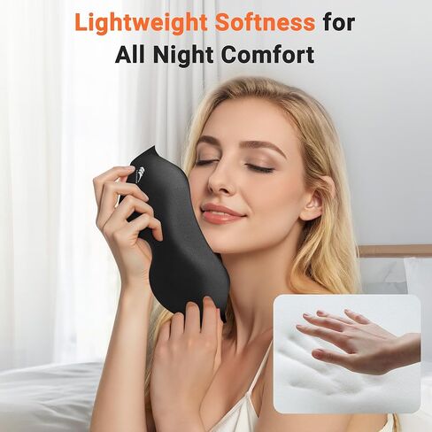 قناع العين نوم تعتيم خفيفة الوزن: نوم جانبي ثلاثي الأبعاد محيط لتمديدات الرموش - صفر ضغط العين حزام قابل للتعديل - نساء طائرة سفر اليوغا نوبة ليلية 3 أجزاء in Kuwait