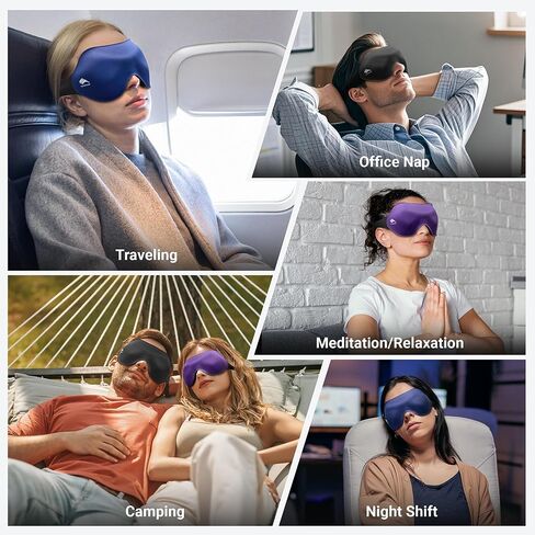 قناع العين نوم تعتيم خفيفة الوزن: نوم جانبي ثلاثي الأبعاد محيط لتمديدات الرموش - صفر ضغط العين حزام قابل للتعديل - نساء طائرة سفر اليوغا نوبة ليلية 3 أجزاء in Kuwait