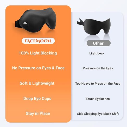 قناع العين نوم تعتيم خفيفة الوزن: نوم جانبي ثلاثي الأبعاد محيط لتمديدات الرموش - صفر ضغط العين حزام قابل للتعديل - نساء طائرة سفر اليوغا نوبة ليلية 3 أجزاء in Kuwait