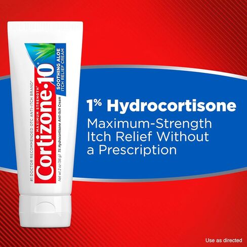 Cortizone 10 أقصى قوة مهدئة الصلب المضاد للورتي ، 1 ٪ من الهيدروكورتيزون ، 2 أوقية. 4 حزمة in Kuwait