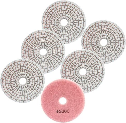 ZVHZQEMMT 4inch 6pcs Diamond Polishing Pad 100mm Wet Sanding Disc for Polishing Granite Marble Quartz Grit 50-3000 Lucky(Grit 3000) in Saudi Arabia