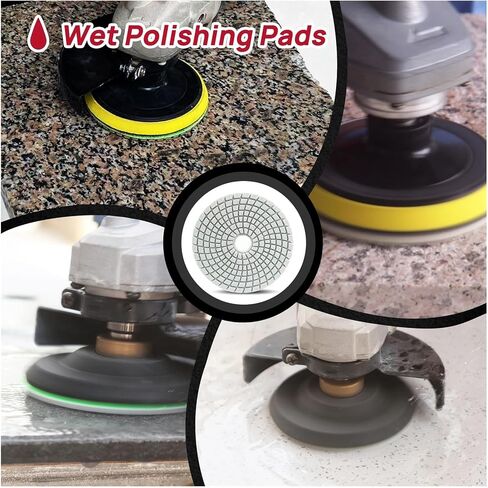 ZVHZQEMMT 4inch 6pcs Diamond Polishing Pad 100mm Wet Sanding Disc for Polishing Granite Marble Quartz Grit 50-3000 Lucky(Grit 3000) in Saudi Arabia