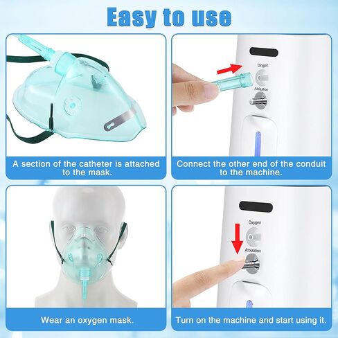 Geiserailie 2 Pack XL Oxygen Mask with 6.6 Ft Tubing and Adjustable Elastic Strap, Adult Oxygen Mask with Tubing, Oxygen Masks for Face Adult in Kuwait