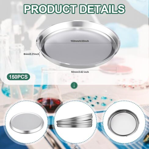 Shimeyao 150 Pack Pack Aluminium Sample Pans لمحلل الرطوبة 92 مم قابلة للتخلص من صواني مختبر مستديرة. in Saudi Arabia