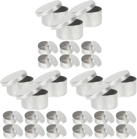 27 Pcs Metal Tin cans Soil Sampling Box Samples Holder Weighing Jars Aluminum Small Round Tins Sample Jars Weighing Container for Labs Home in Saudi Arabia