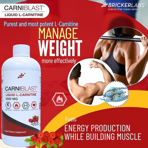 Carniblast Liquid L-Carnitine 3000mg ، Premium L Carnitine Carnipure ، التغذية الرياضية ، مكملات الطاقة ، معززة الطاقة ، Peach Mango 16 Fl Oz in Kuwait