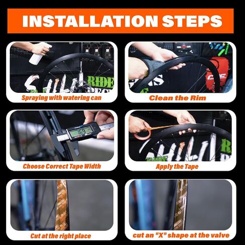 Chooee Tubeless Bike Rim Tape,Tubeless Tire Tape with Strong Adhesion-Width 25mm x Length 10m Options,Bicycle Wheel Rim Tape Suitable for MTB/Road/Gravel Bikes. in Saudi Arabia