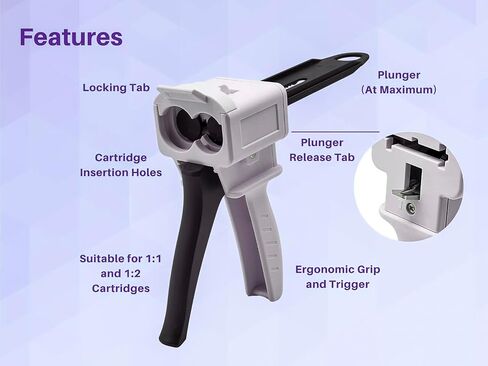 Dispenser Gun, 50ml Dispensing Gun Kit Impression Mixing Dispensing Dispenser AB Gun 1:1/1:2/10:1 or 55ML Single (50ML-1:1) in Saudi Arabia