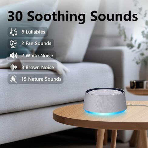 Small Digital Alarm Clock Sound Machine for Bedroom Nightlight White Noise Machine Plug in Clock with 30 Wake up Sounds Lound Alarm Clock for Heavy Sleepers Snooze for Kids Adult 32 Adjustable Volume in Kuwait
