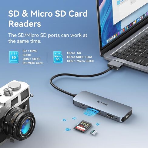 محطة إرساء USB C ، ومحطة إرساء USB CAPTOP 3 ، محول USB C HUB Multiport مع HDMI مزدوج ، فيديو USB-C ، 10 جيجابت في الثانية A/C 3.1،100W PD ، Ethernets Dongle ، USB C Dock لـ HP/Dell /Asus in Kuwait