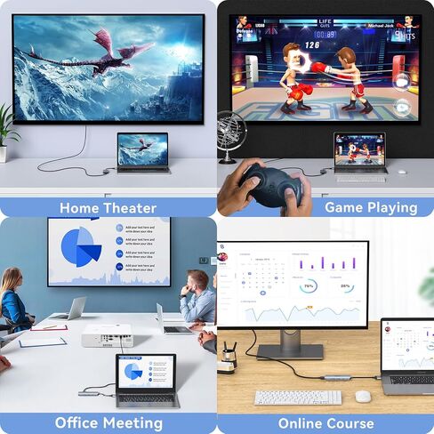 محطة إرساء USB C ، ومحطة إرساء USB CAPTOP 3 ، محول USB C HUB Multiport مع HDMI مزدوج ، فيديو USB-C ، 10 جيجابت في الثانية A/C 3.1،100W PD ، Ethernets Dongle ، USB C Dock لـ HP/Dell /Asus in Kuwait
