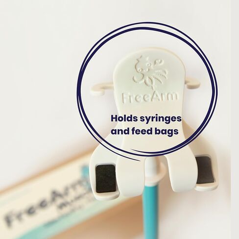 Tube Feeding Holder, Hands-Free Gravity Syringe Feeding, Portable IV Pole for Pump Feeding & Infusions, Adjustable Clamp, Bendable Arm for Feed Rate Control & Travel | Blue in Saudi Arabia