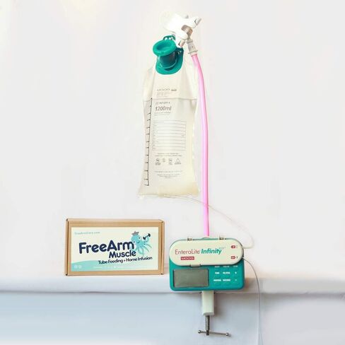 Tube Feeding Holder, Hands-Free Gravity Syringe Feeding, Portable IV Pole for Pump Feeding & Infusions, Adjustable Clamp, Bendable Arm for Feed Rate Control & Travel | Blue in Saudi Arabia