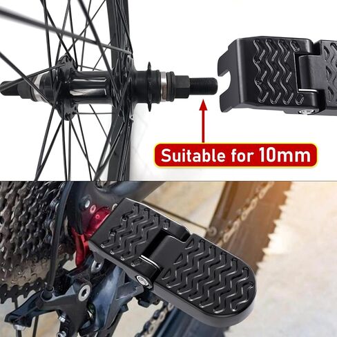 TOBWOLF 2PCS Bike Rear Pedals, Aluminium Bicycle Foot Peg, Non-Slip Ebike Foot Pegs for Passenger, Folding Rear Bicycle Footrest Pedals for E-Bike, Mountain Bike, Folding Bicycle in Saudi Arabia