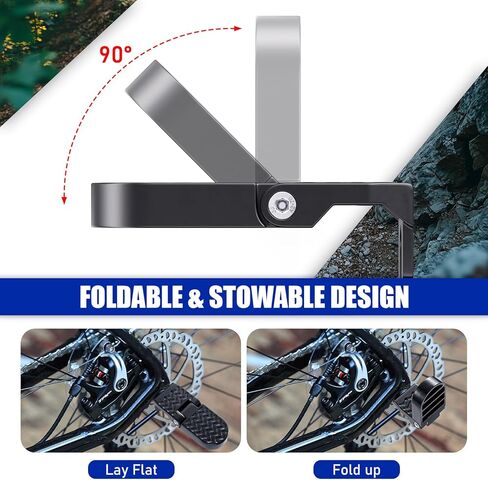 TOBWOLF 2PCS Bike Rear Pedals, Aluminium Bicycle Foot Peg, Non-Slip Ebike Foot Pegs for Passenger, Folding Rear Bicycle Footrest Pedals for E-Bike, Mountain Bike, Folding Bicycle in Saudi Arabia