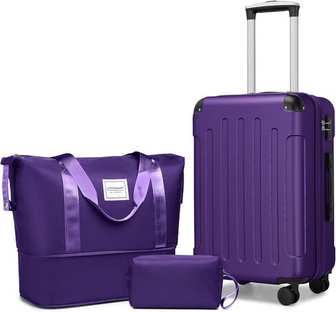 LARVENDER Carry On Luggage 22x14x9 Airline Approved with Spinner Wheels, Expandable 20 Inch Luggage with TSA Lock, Hard Shell Carry On Suitcases for Women Men, Berry in Kuwait