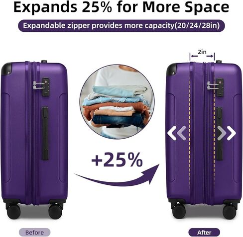 LARVENDER Carry On Luggage 22x14x9 Airline Approved with Spinner Wheels, Expandable 20 Inch Luggage with TSA Lock, Hard Shell Carry On Suitcases for Women Men, Berry in Kuwait