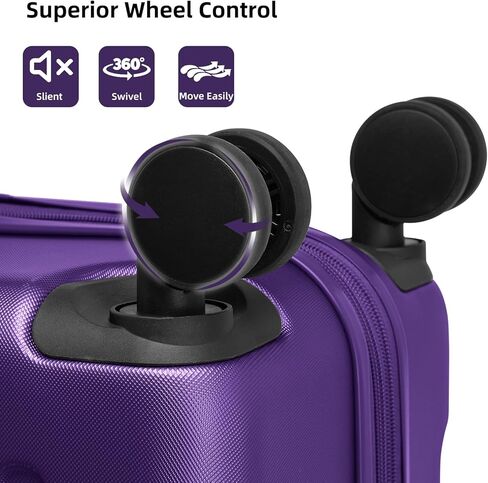 LARVENDER Carry On Luggage 22x14x9 Airline Approved with Spinner Wheels, Expandable 20 Inch Luggage with TSA Lock, Hard Shell Carry On Suitcases for Women Men, Berry in Kuwait