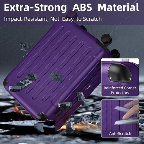 LARVENDER Carry On Luggage 22x14x9 Airline Approved with Spinner Wheels, Expandable 20 Inch Luggage with TSA Lock, Hard Shell Carry On Suitcases for Women Men, Berry in Kuwait